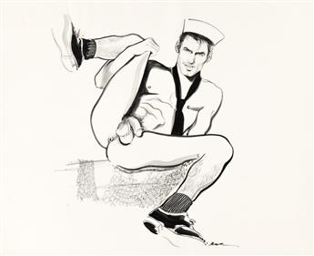 ROBERT W. RICHARDS (1941-2019) Group of three drawings of sailors.